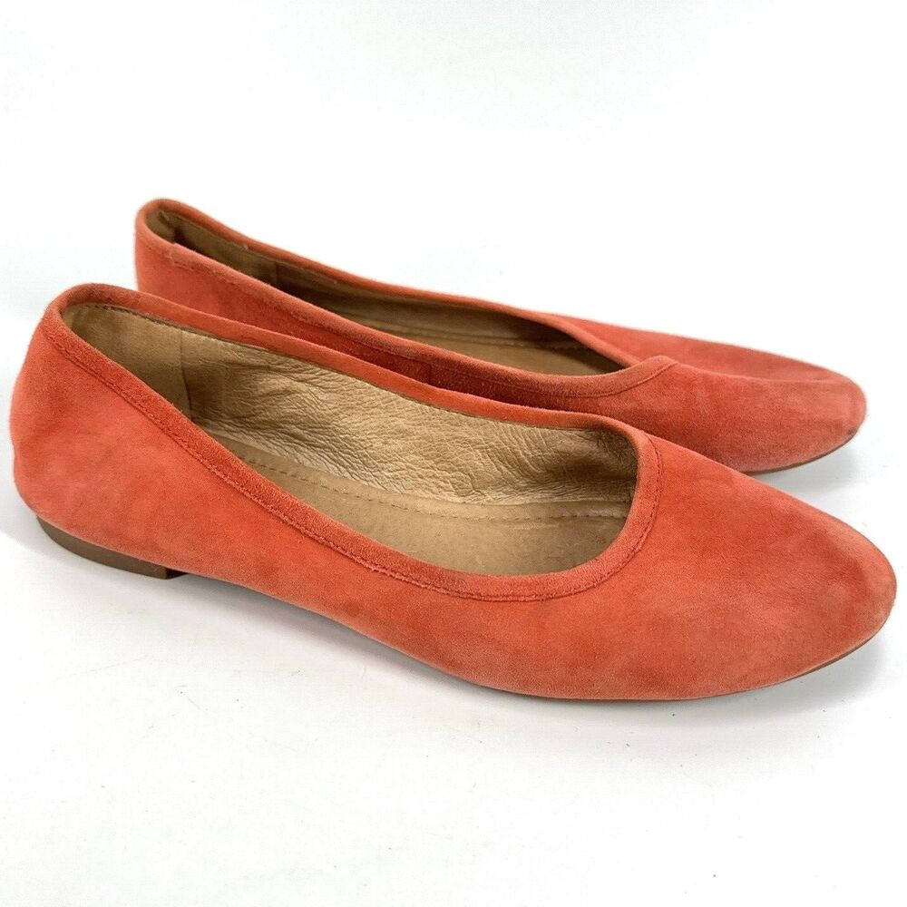 Women's Madewell Orange Suede Slip On Shoe The Reid Ballet Flat Size 7